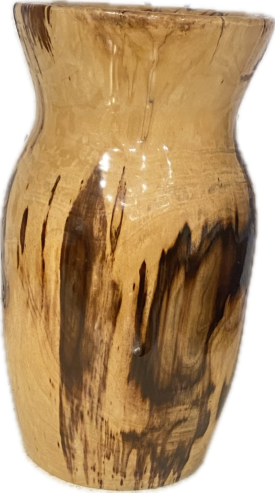 Large Aspen Wood Lathe-Turned Vase